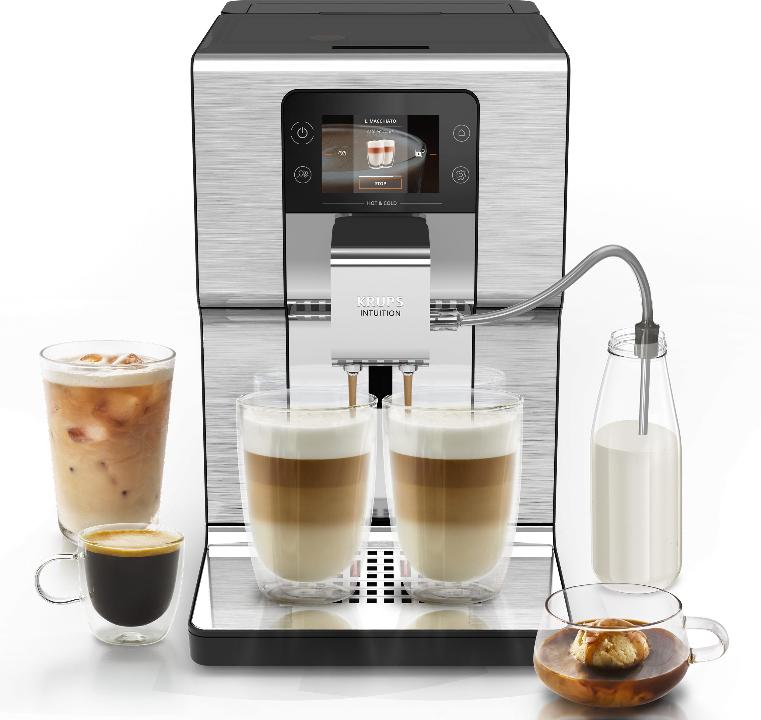 KRUPS EA879EE0 Intuition Experience Hot&Cold automata kávéfőző integrált tejhabosítóval – 2. kép
