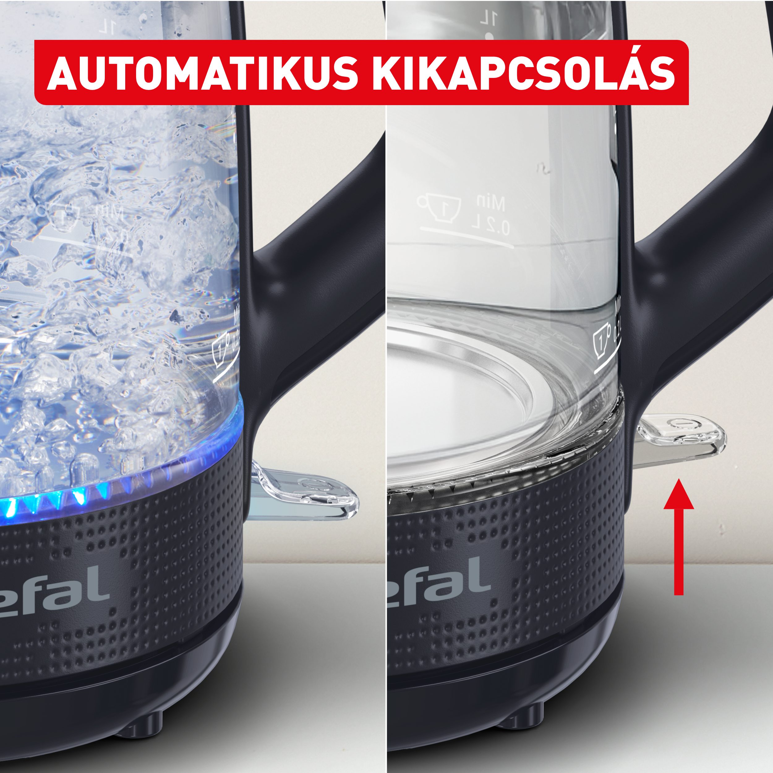 TEFAL KO2G08E0 Morning Glass üveg vízforraló 1,7 literes kapacitással – 4. kép