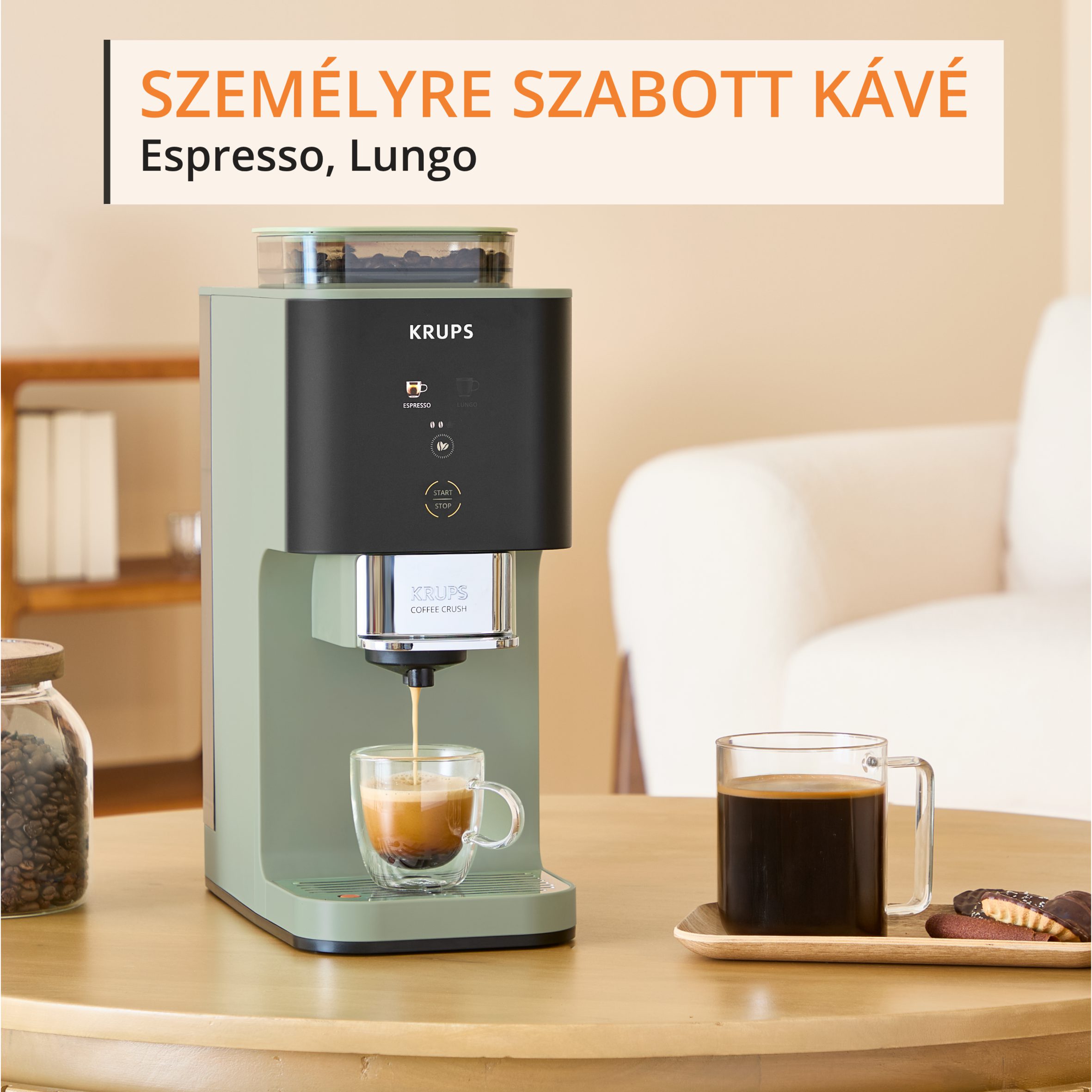 KRUPS SA401LE0 Coffee Crush automata kávéfőző, 15 cm széles kivitel – 6. kép
