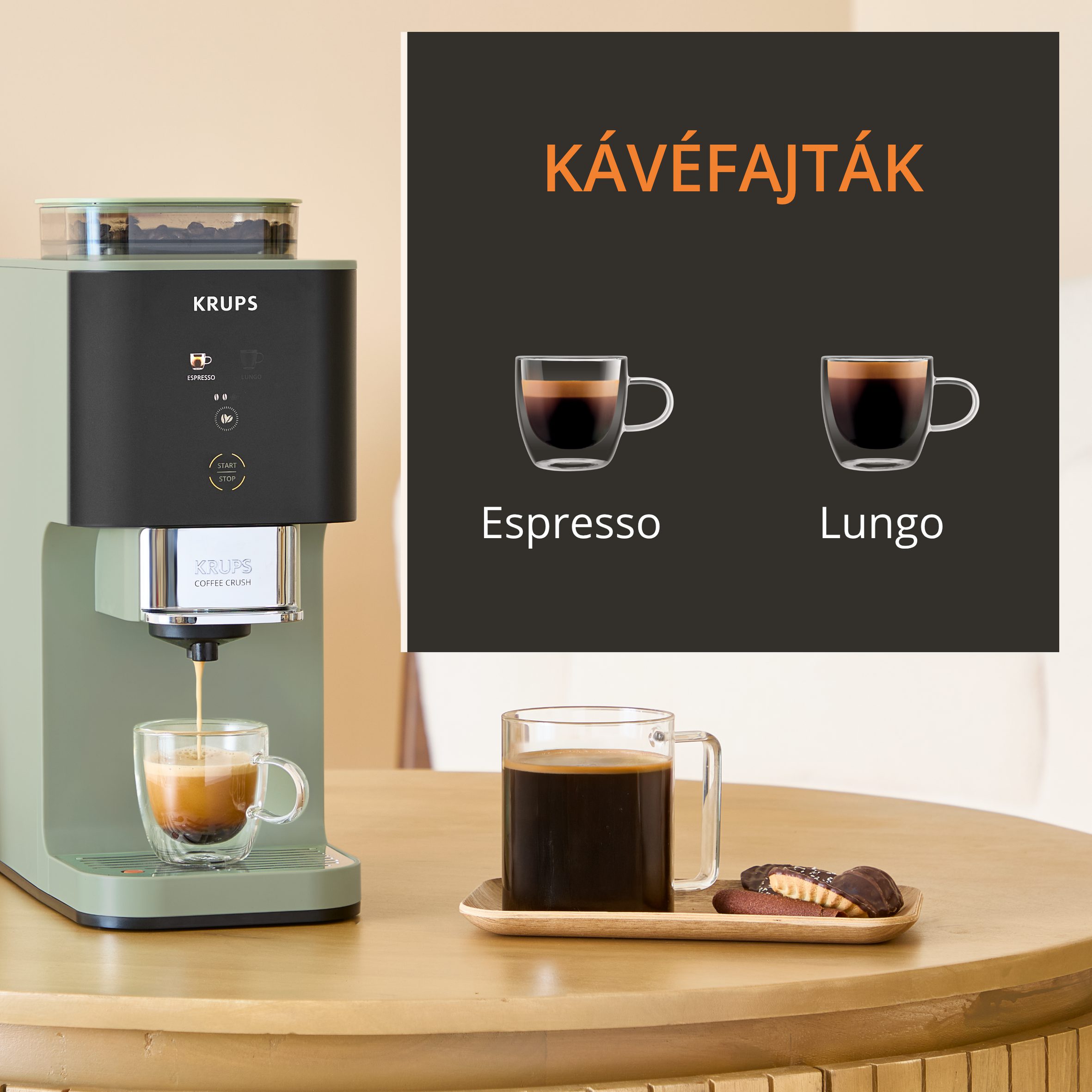 KRUPS SA401LE0 Coffee Crush automata kávéfőző, 15 cm széles kivitel – 7. kép