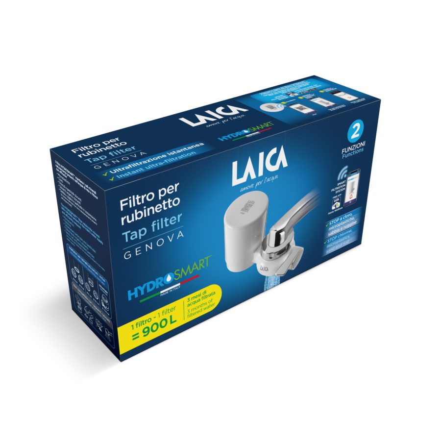 LAICA R10 csapra szerelhető HYDROSMART vízszűrő, 900 l, fehér – 2. kép