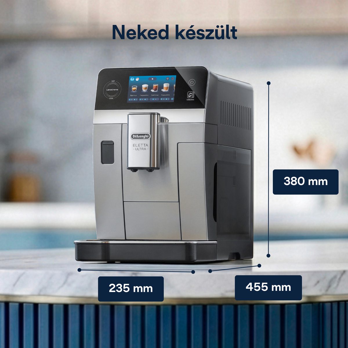 DE-LONGHI Eletta Ultra ECAM470.85.MB automata kávéfőző hideg és forró italokhoz – 14. kép