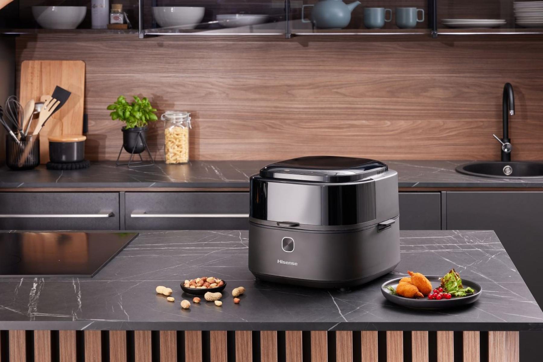 HISENSE HAF1350DR air fryer automatikus keverőlapáttal, 6,7 literes kosárral – 8. kép
