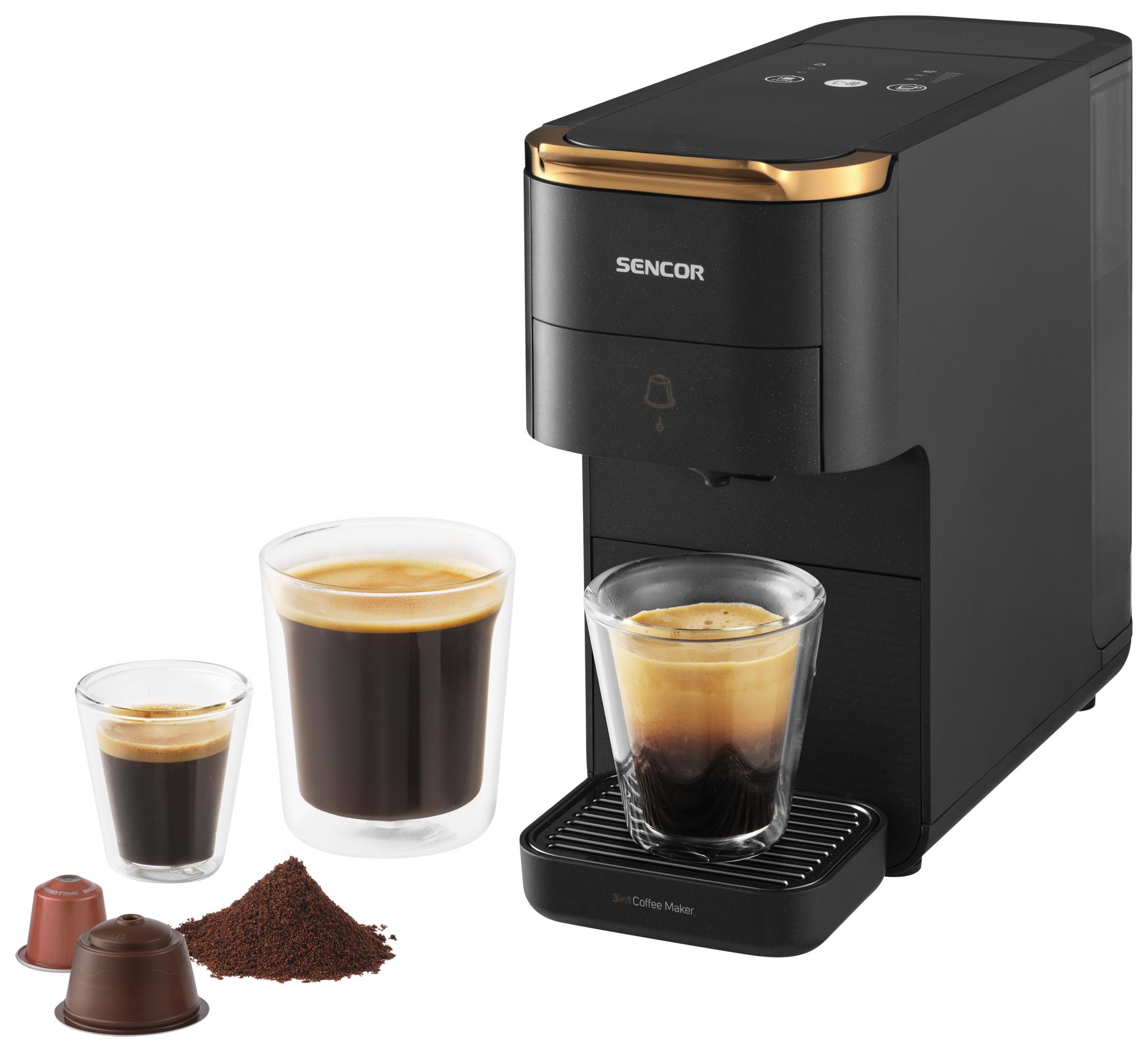 SENCOR SCC 1000BK multikapszulás kávéfőző 20 bar nyomással – 2. kép