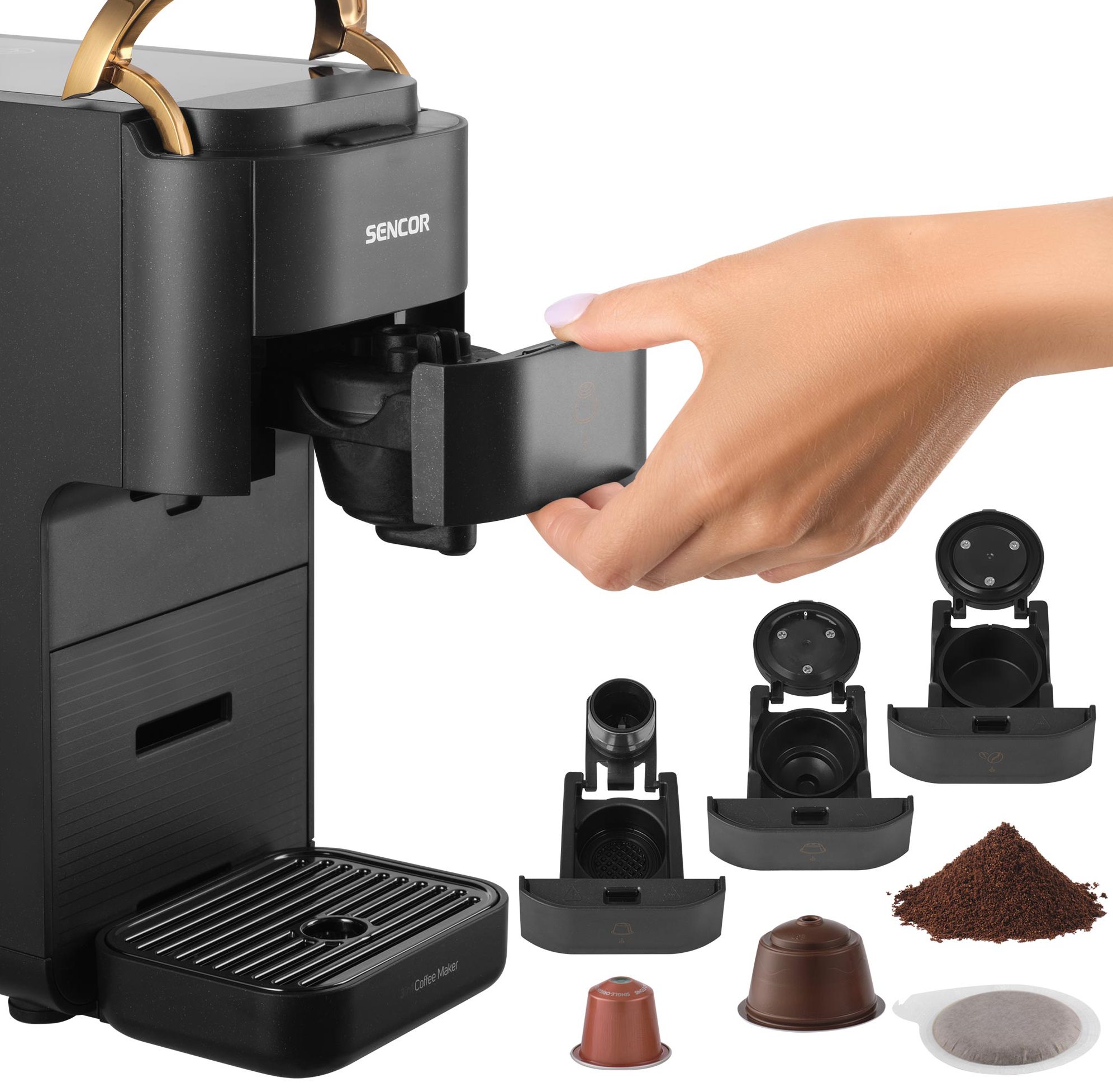 SENCOR SCC 1000BK multikapszulás kávéfőző 20 bar nyomással – 6. kép