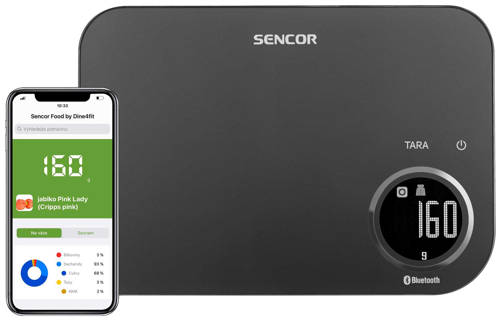 SENCOR SKS 7178BK intelligens Bluetooth konyhai mérleg, 8 kg – 3. kép