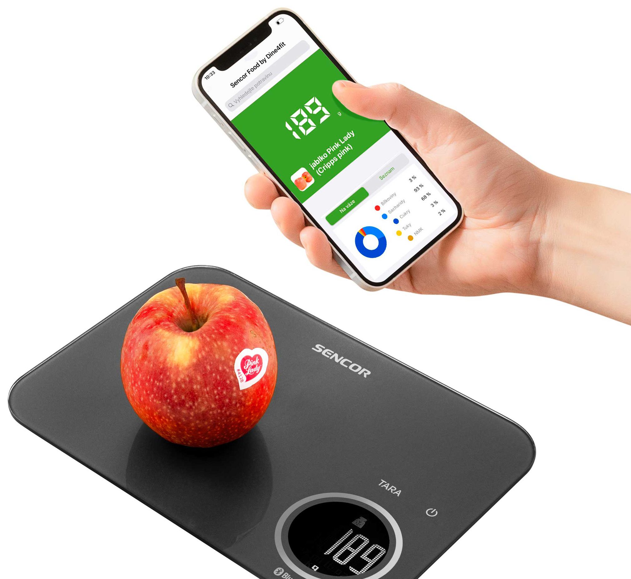 SENCOR SKS 7178BK intelligens Bluetooth konyhai mérleg, 8 kg – 8. kép