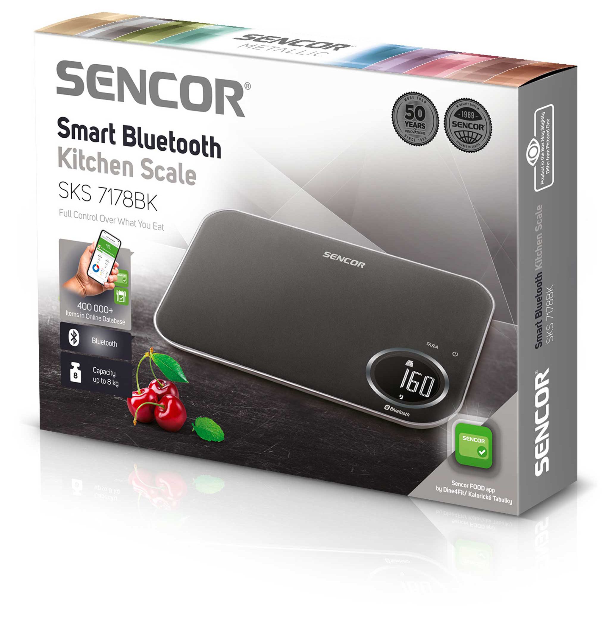 SENCOR SKS 7178BK intelligens Bluetooth konyhai mérleg, 8 kg – 14. kép
