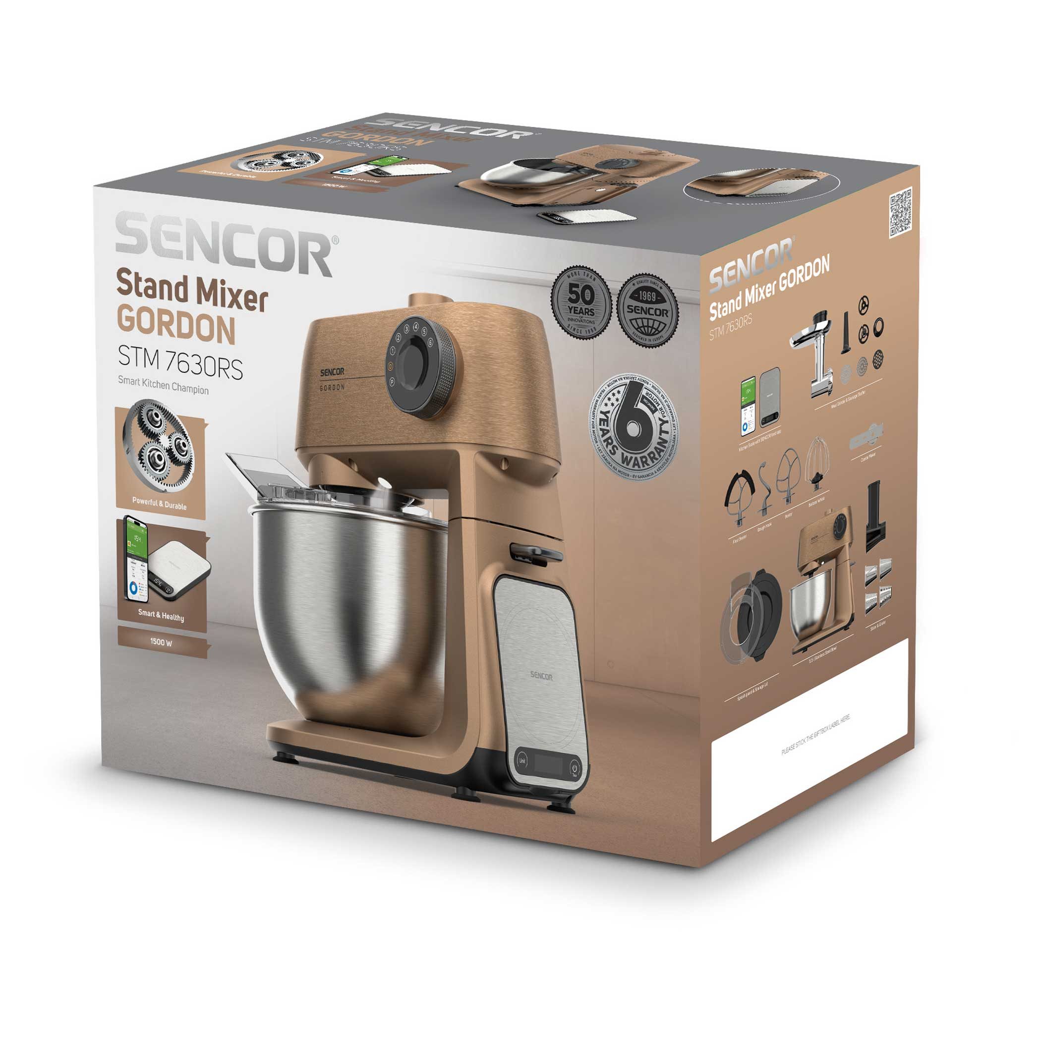 SENCOR STM 7630RS GORDON rozégold konyhai robotgép 1500 W teljesítménnyel – 14. kép