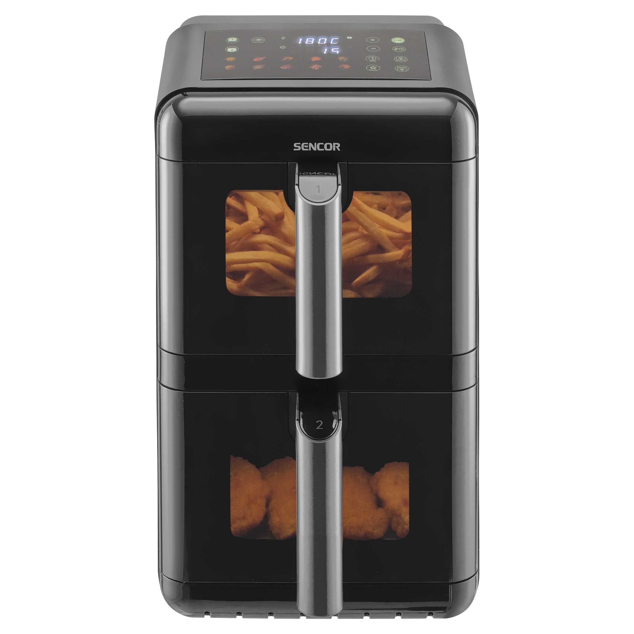 SENCOR SFR 1250BK dupla kosaras forrólevegős fritőz – 2. kép