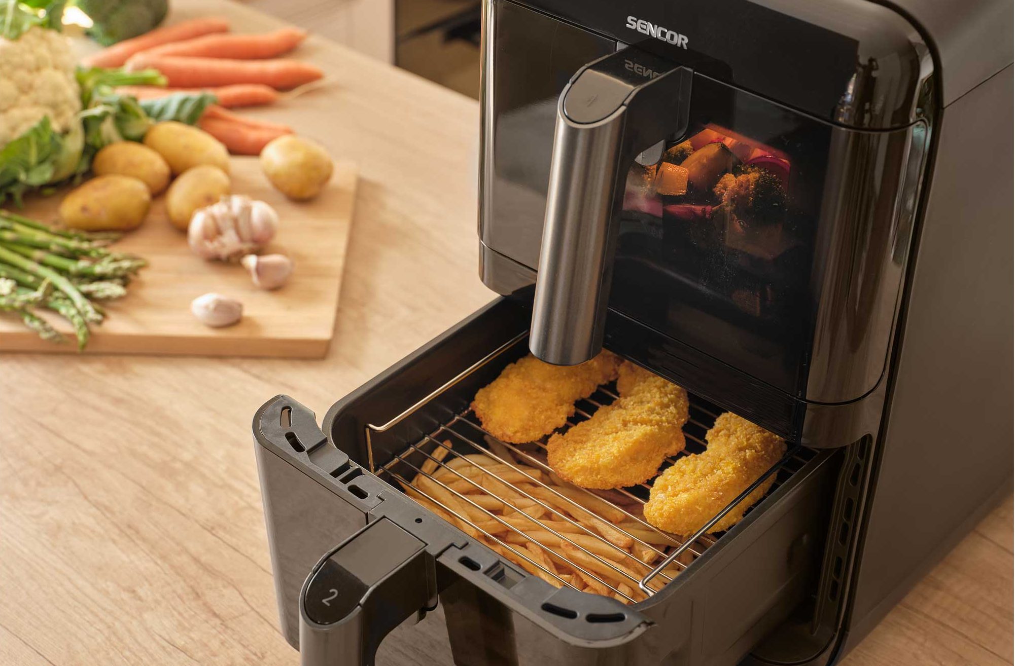 SENCOR SFR 1250BK dupla kosaras forrólevegős fritőz – 9. kép