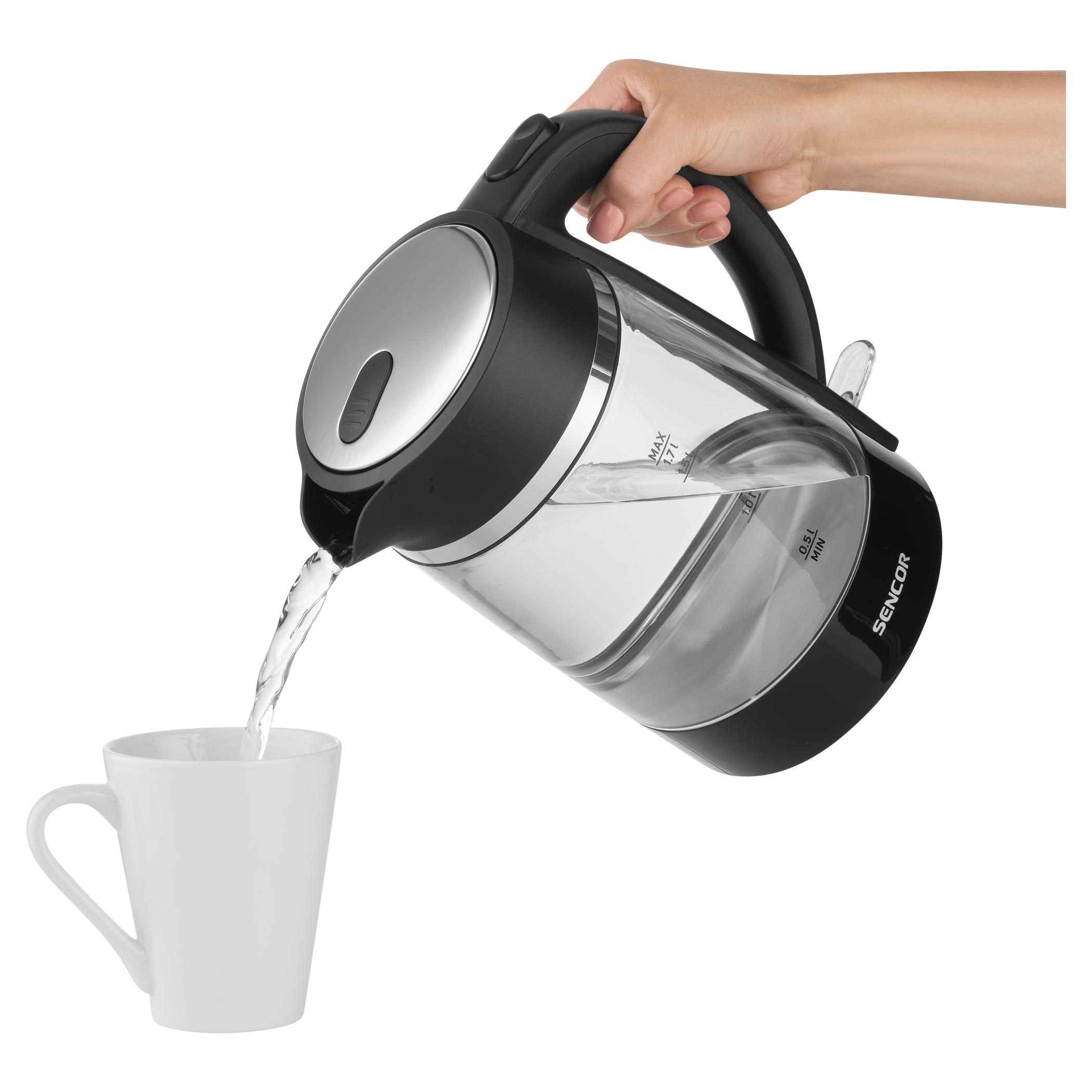 SENCOR SWK 2711BK üveg vízforraló, 1,7 l – 3. kép