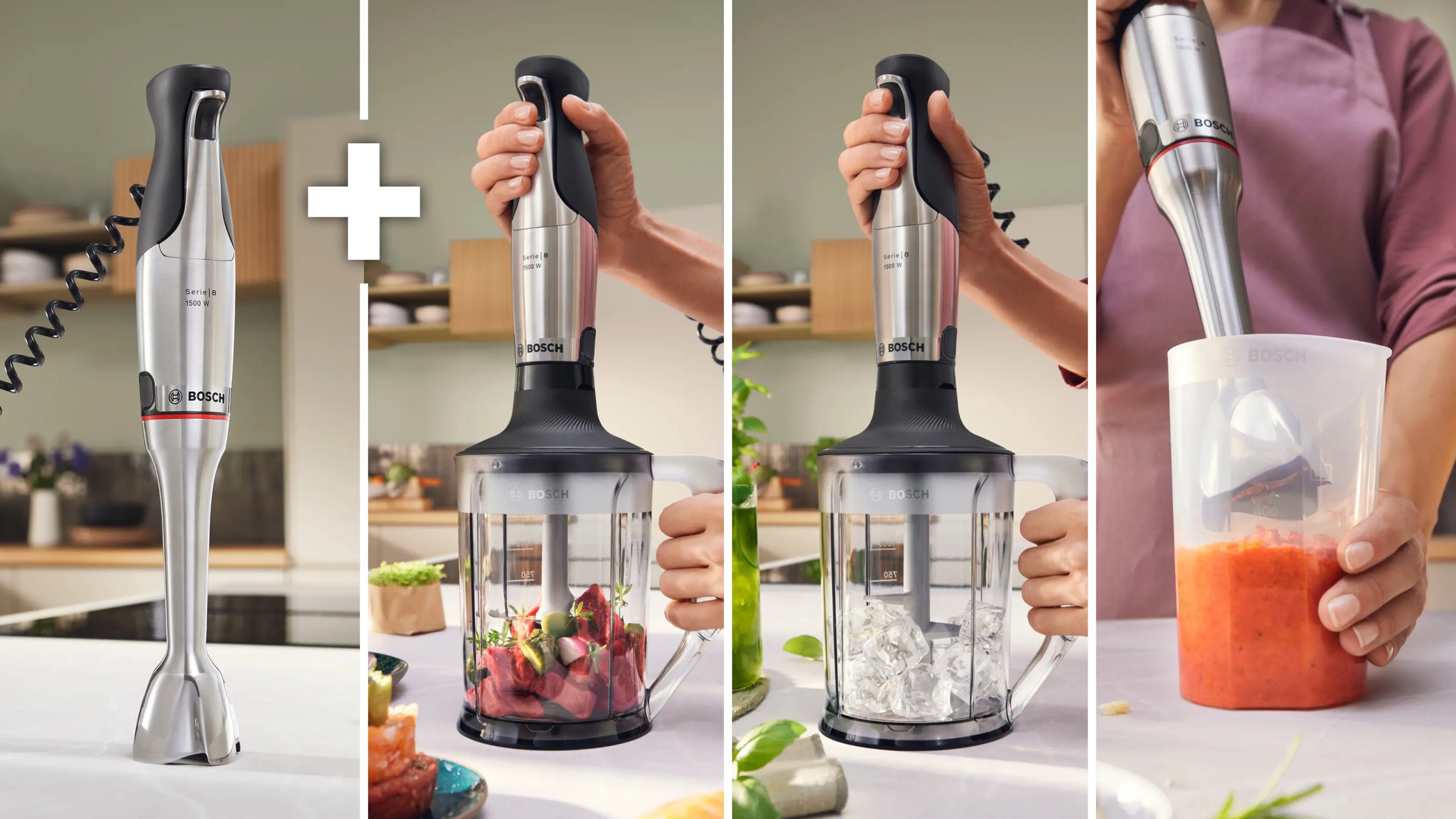 BOSCH MSM8M950 Serie 8 botmixer szett aprítóval, 1500 W, ezüst-fekete – 5. kép