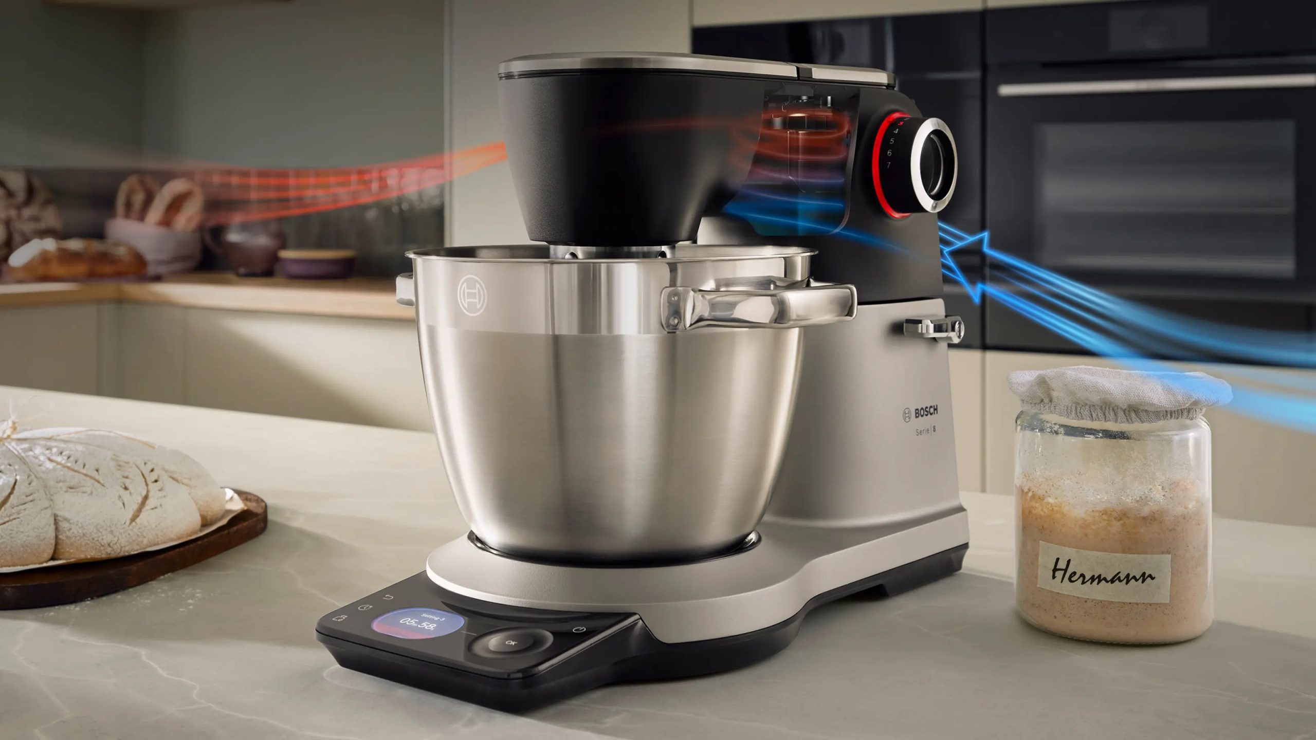 BOSCH MUMS8ZS22 Serie 8 konyhai robotgép beépített mérleggel, fekete–inox – 7. kép