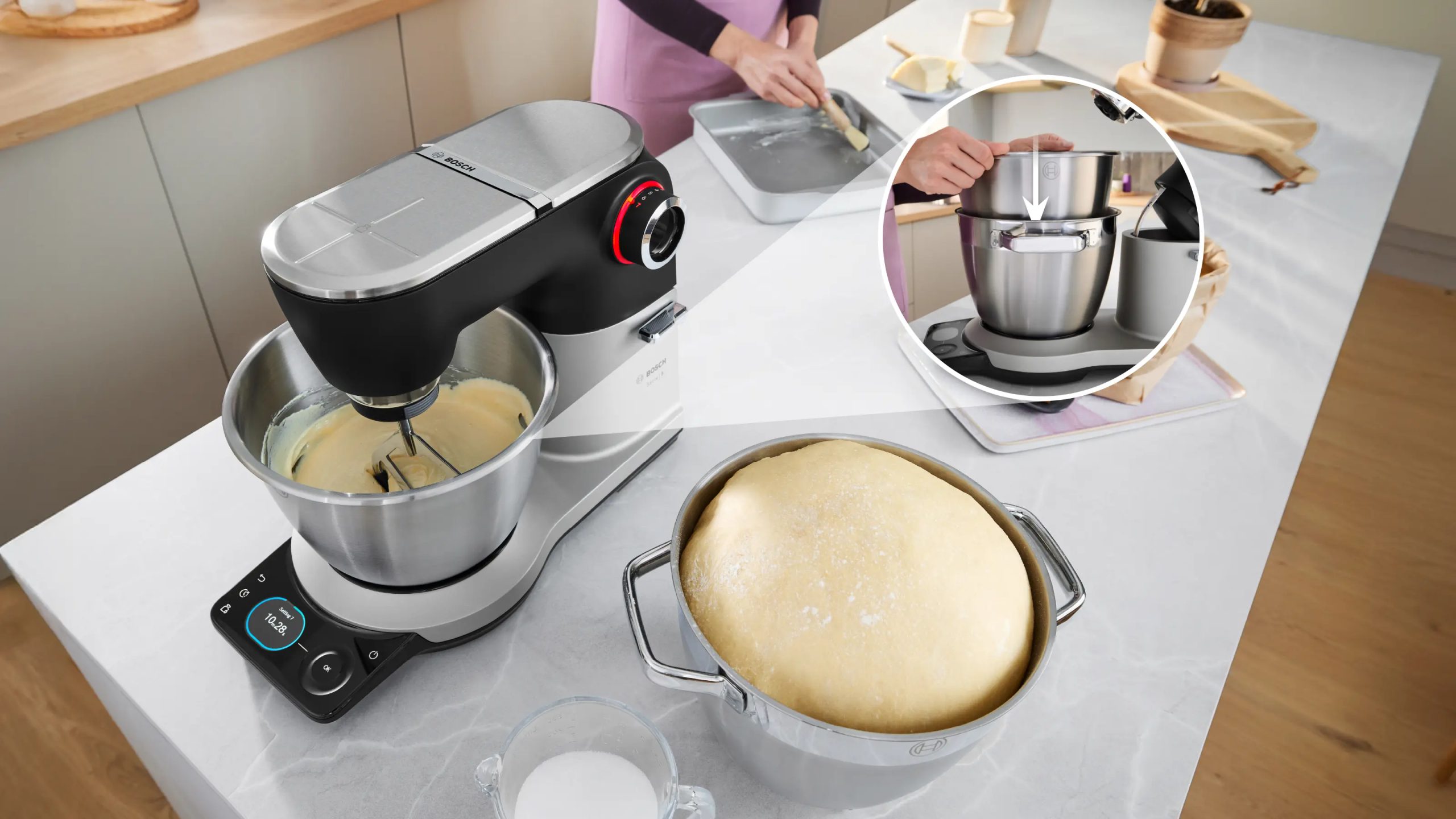 BOSCH MUMS8ZS60 Serie8 konyhai robotgép 6 literes nemesacél tállal, fekete/inox – 10. kép