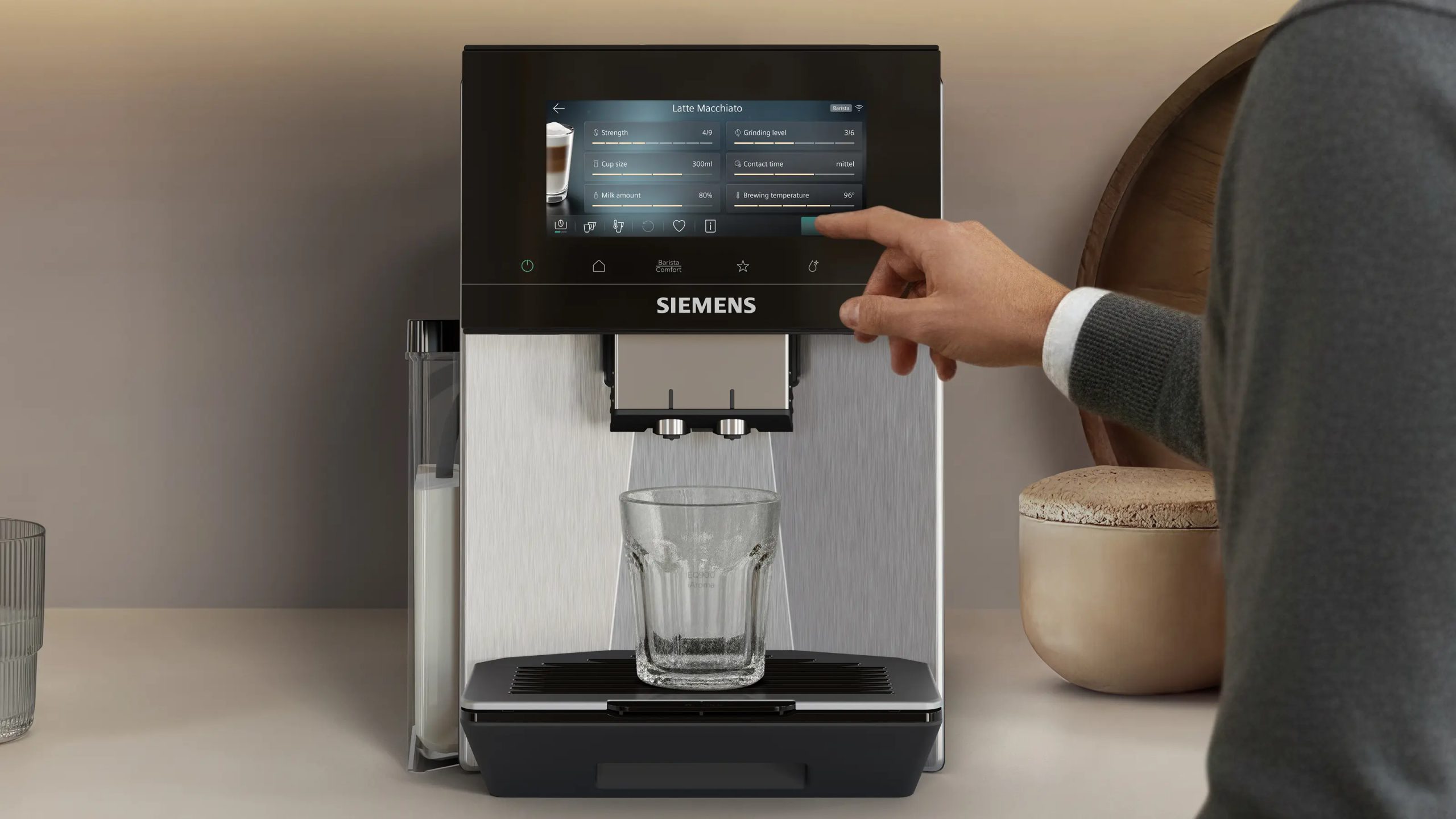 SIEMENS TQ923E83 automata kávéfőző baristaMode vezérléssel, inox – 2. kép