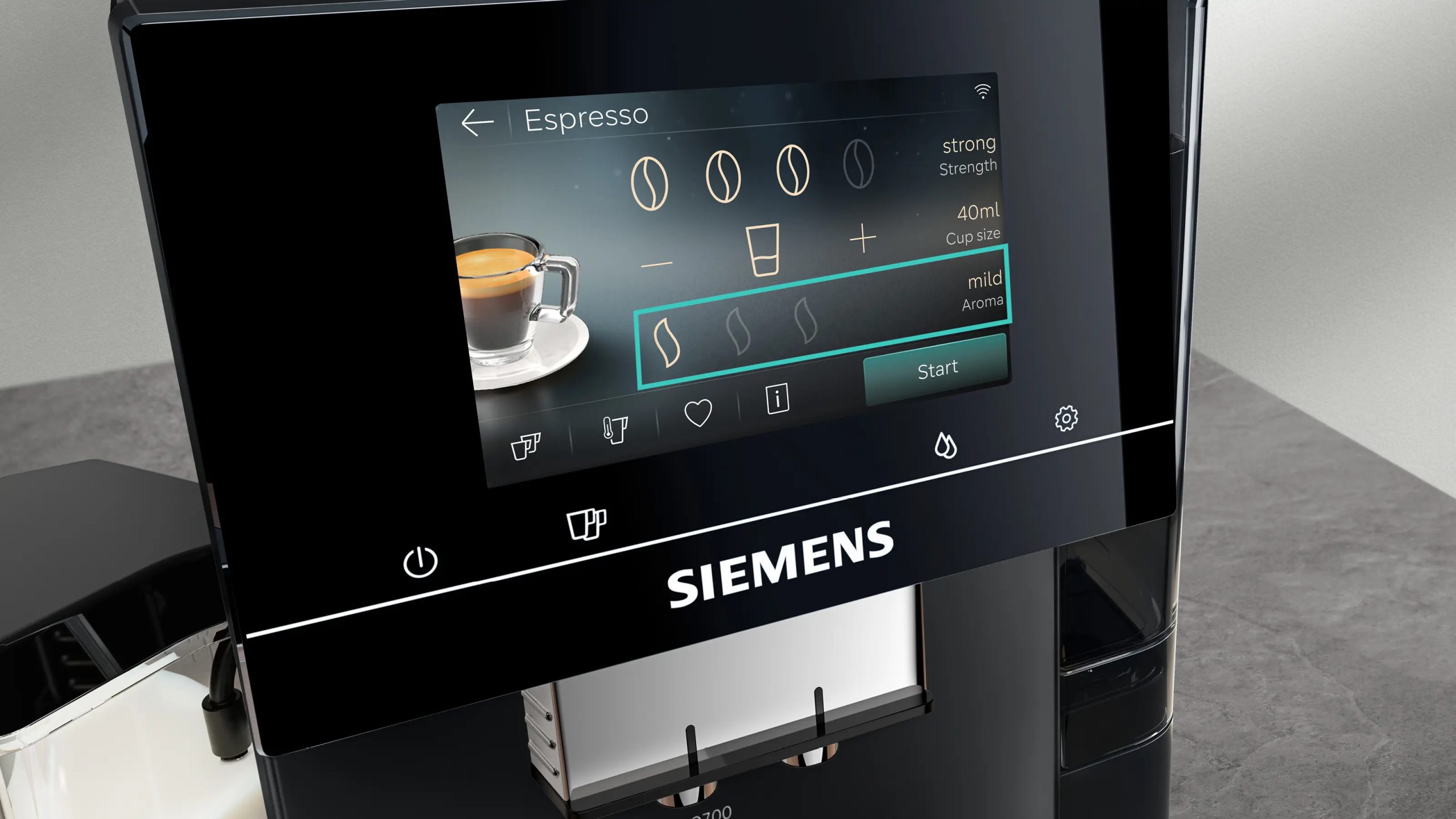 SIEMENS TQ725E03 automata kávéfőző integrált tejhabosítóval, fekete – 4. kép
