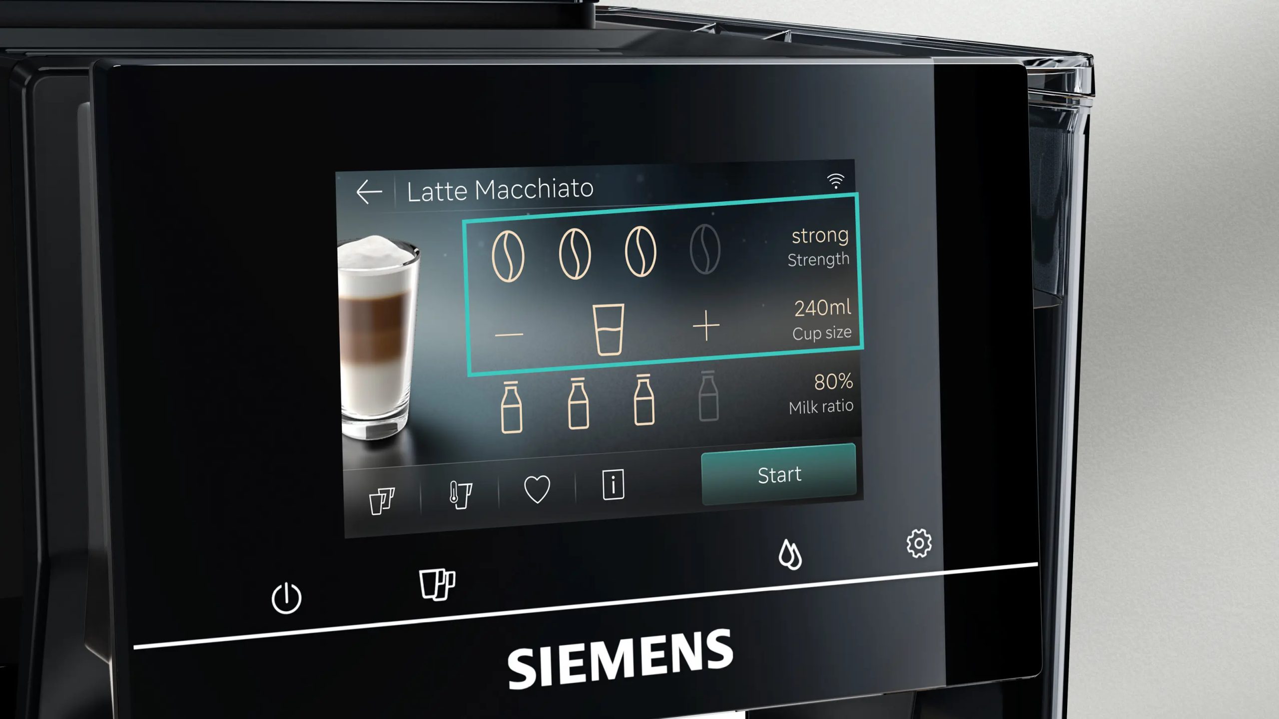 SIEMENS TQ725E03 automata kávéfőző integrált tejhabosítóval, fekete – 9. kép