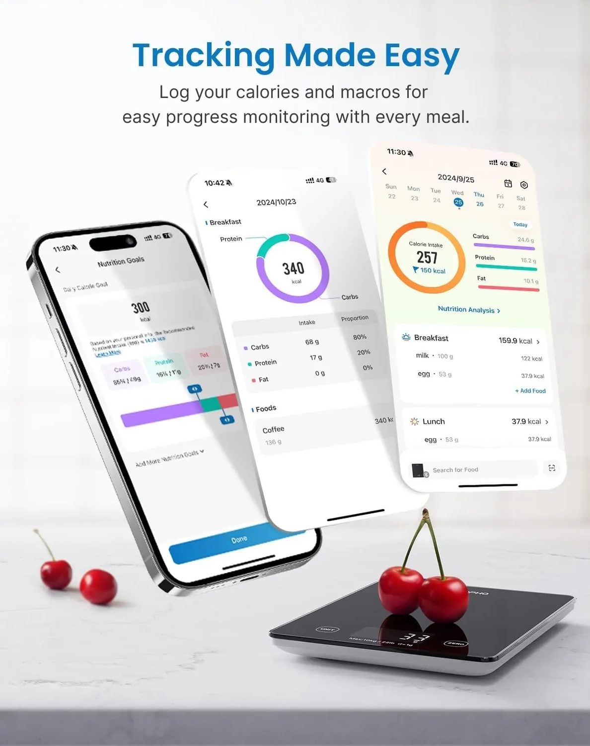 RENPHO Calibra 1L intelligens konyhai mérleg Bluetooth-kapcsolattal – 4. kép