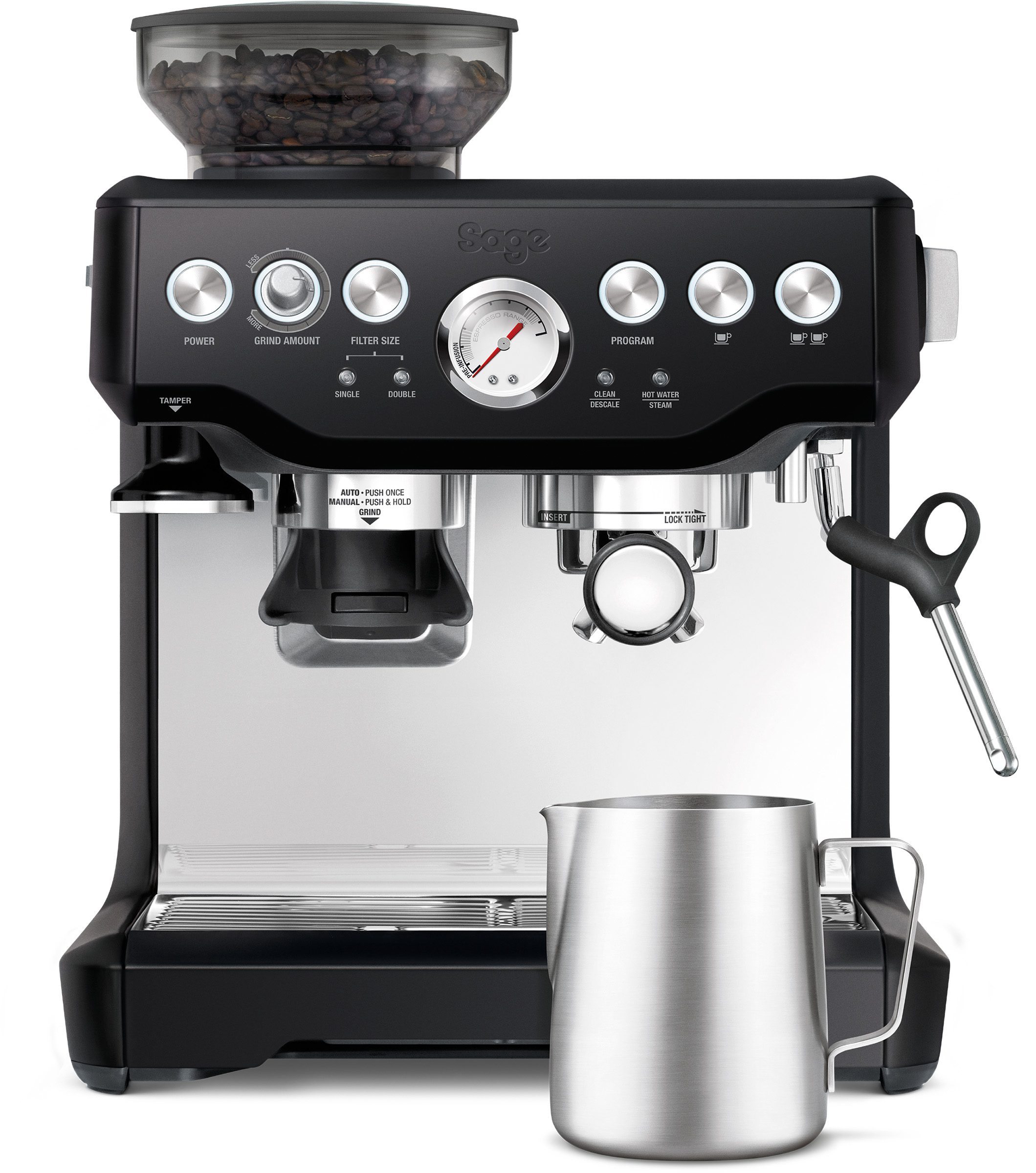 SAGE BES875BTR Barista Express eszpresszó kávéfőző beépített darálóval, fekete – 2. kép