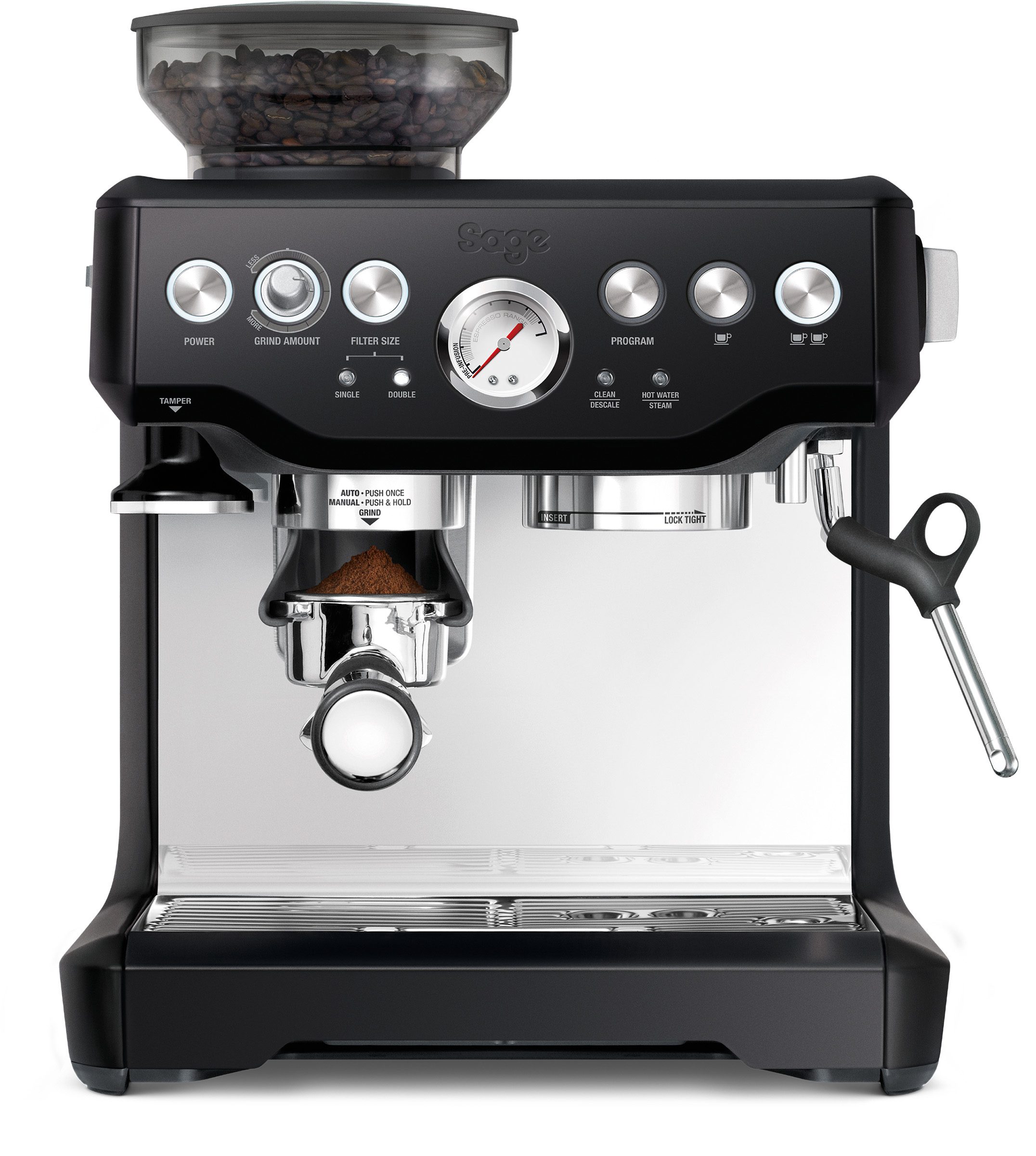 SAGE BES875BTR Barista Express eszpresszó kávéfőző beépített darálóval, fekete – 3. kép