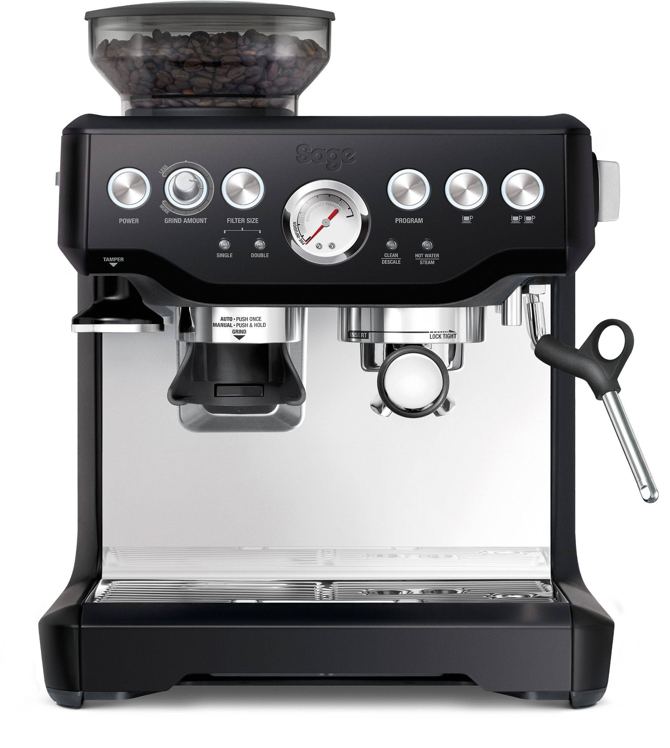 SAGE BES875BTR Barista Express eszpresszó kávéfőző beépített darálóval, fekete – 4. kép