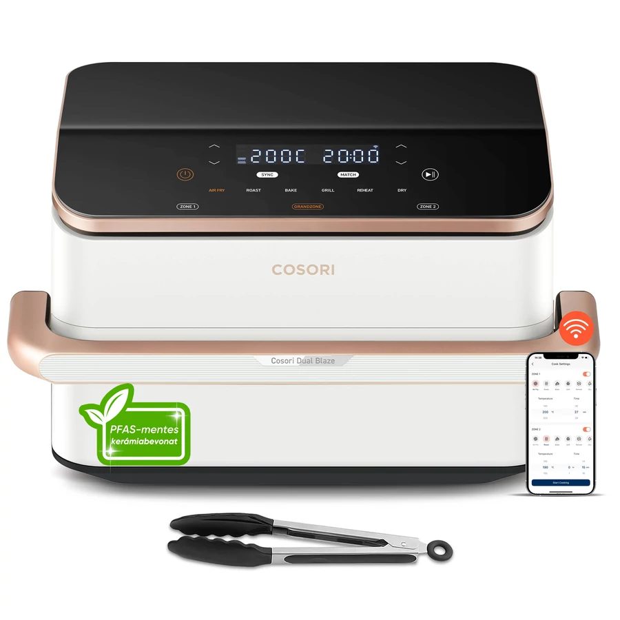 COSORI Dual Blaze TwinFry 10 literes fehér forrólevegős sütő – 2. kép