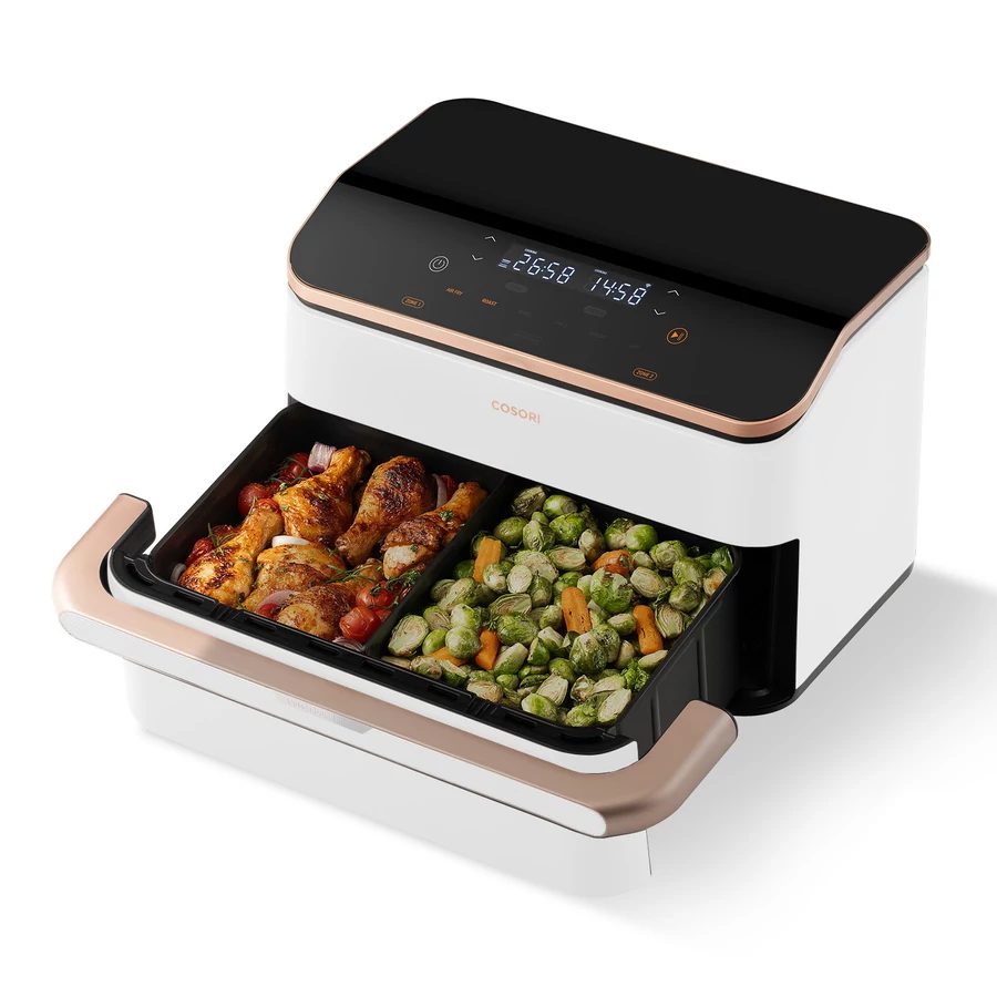 COSORI Dual Blaze TwinFry 10 literes fehér forrólevegős sütő – 4. kép