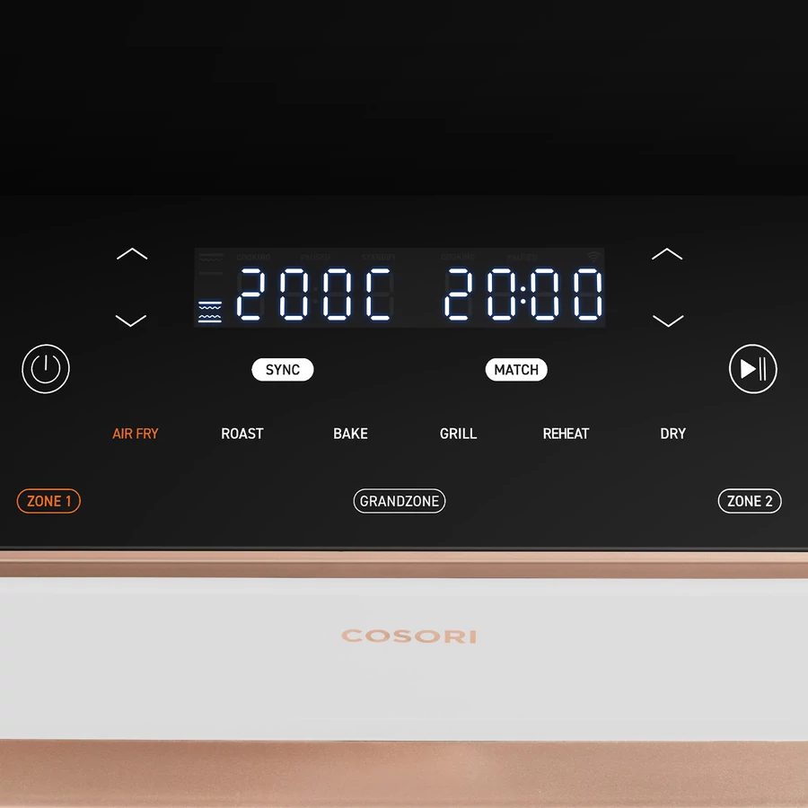 COSORI Dual Blaze TwinFry 10 literes fehér forrólevegős sütő – 6. kép