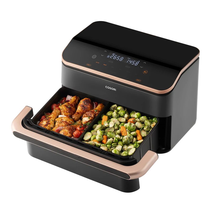 COSORI Dual Blaze TwinFry 10 literes forrólevegős sütő, fekete – 4. kép