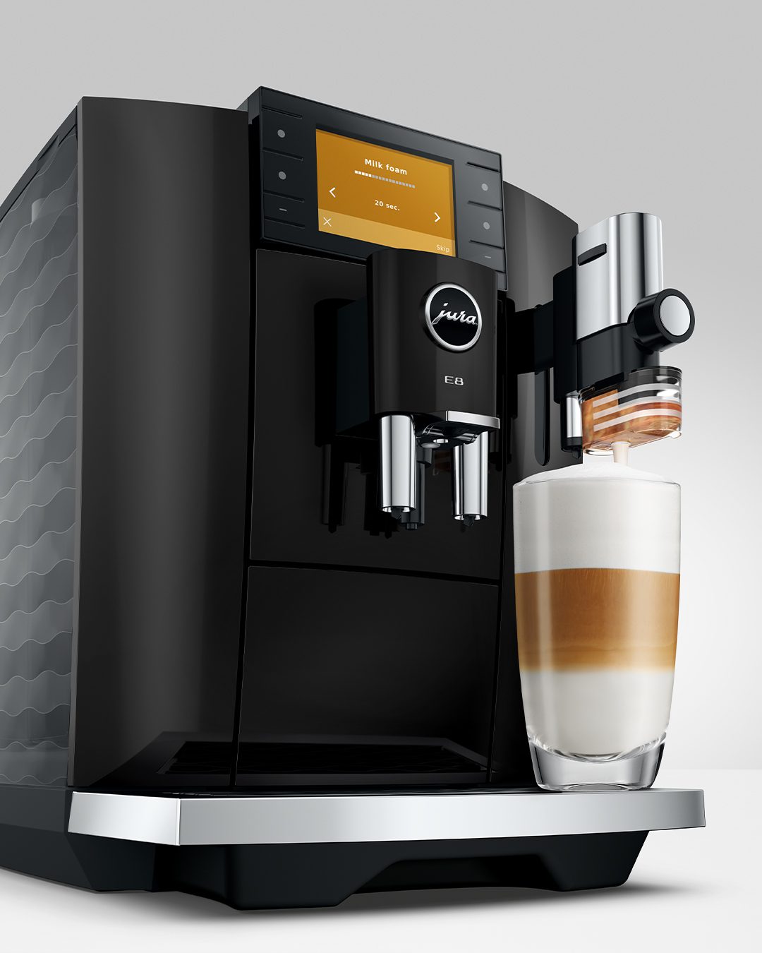 JURA E8 Piano Black (ED) automata kávéfőző 3,5 colos színes kijelzővel – 2. kép