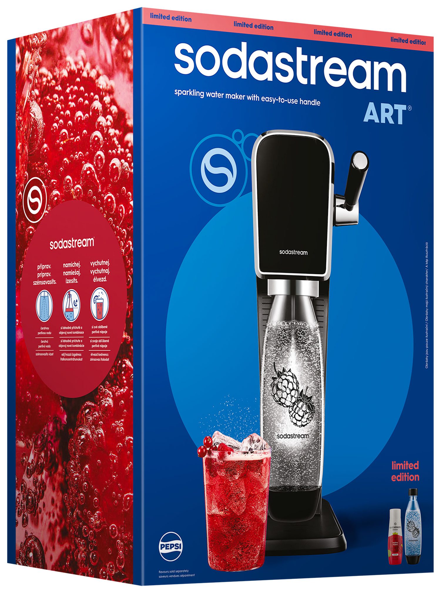 SODA STREAM SM ART Black Málna Zero Mpack szódagép málnás palackkal és szörppel – 4. kép