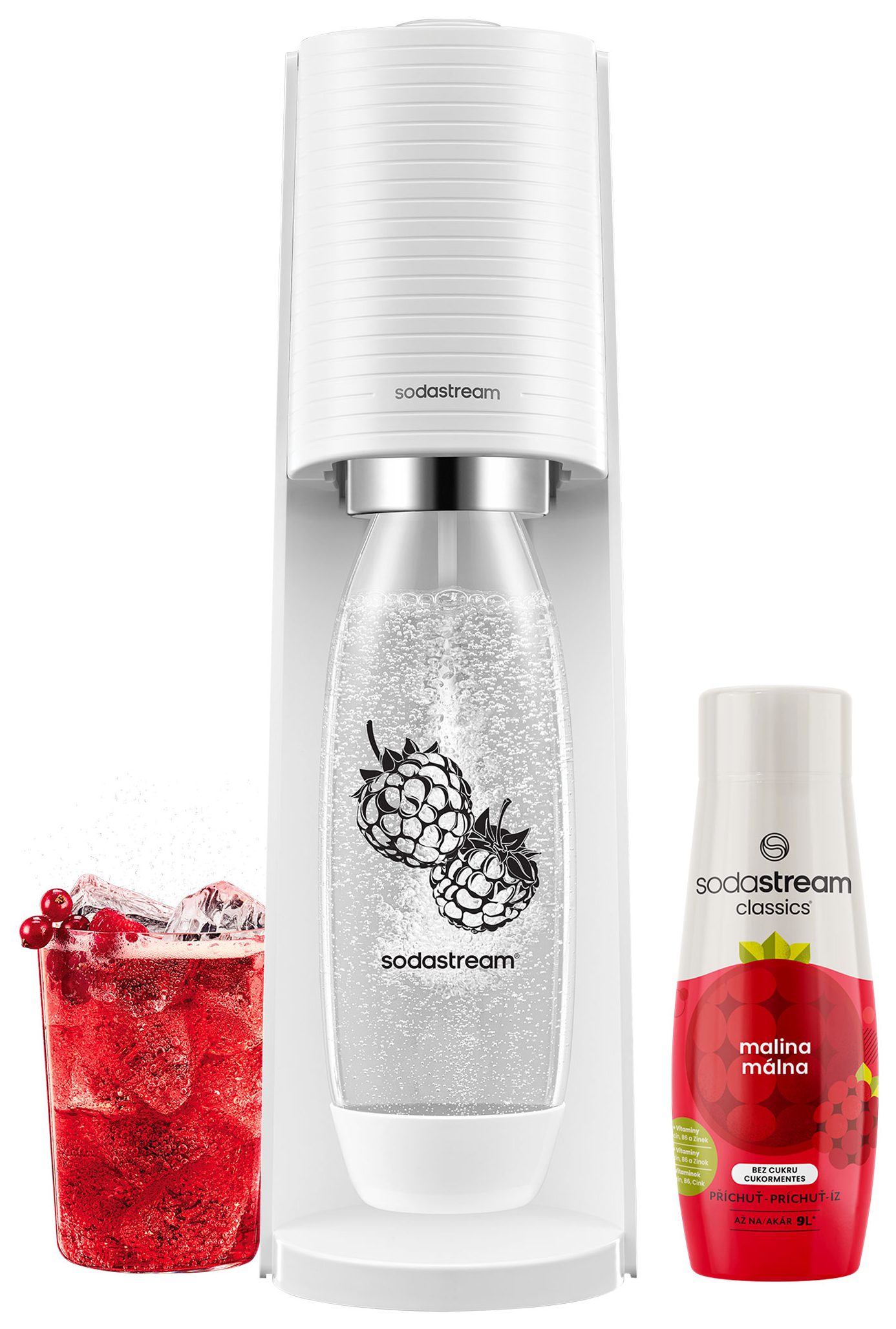 SODA STREAM SM TERRA White Málna Zero MP szódagép málnás palackkal és szörppel – 3. kép