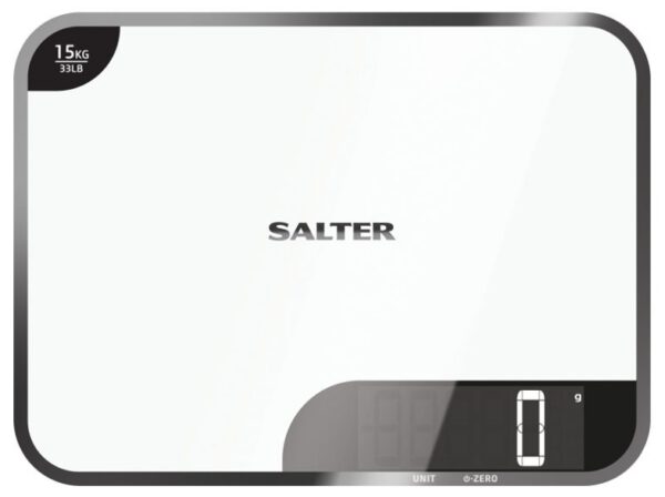 SALTER 1079 konyhai mérleg vágódeszkaként használható üvegfelülettel, 15 kg
