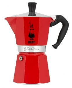 BIALETTI 0004942 Moka Express piros alumínium kotyogós kávéfőző, 3 adagos – 2. kép