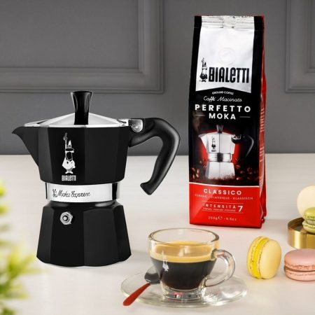 BIALETTI 0004952 Moka Express fekete alumínium kotyogós kávéfőző, 3 adagos – 3. kép