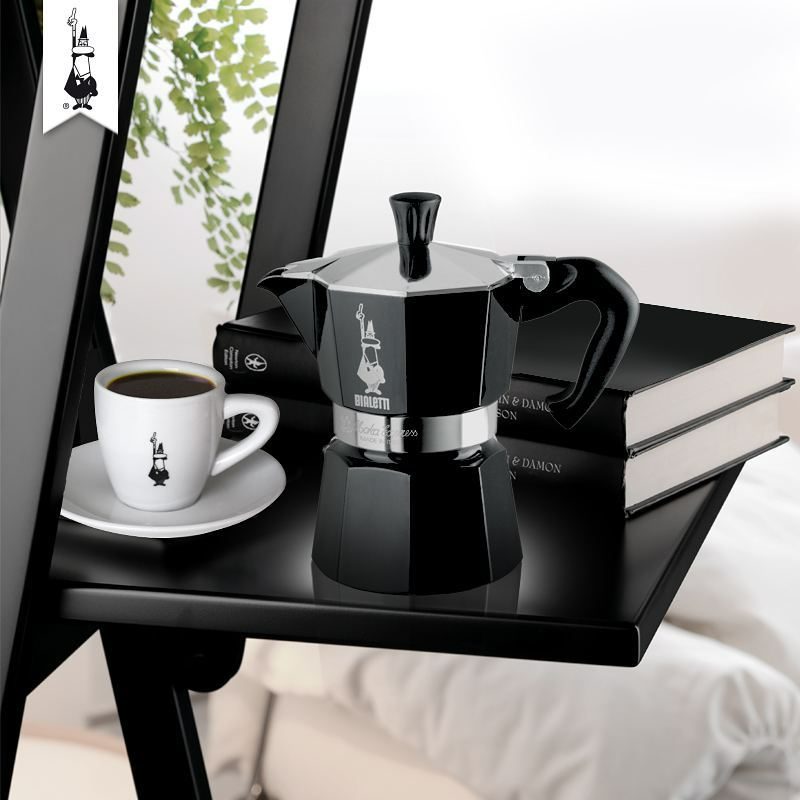 BIALETTI 0004953 Moka Express fekete alumínium kotyogós kávéfőző, 6 adagos – 3. kép