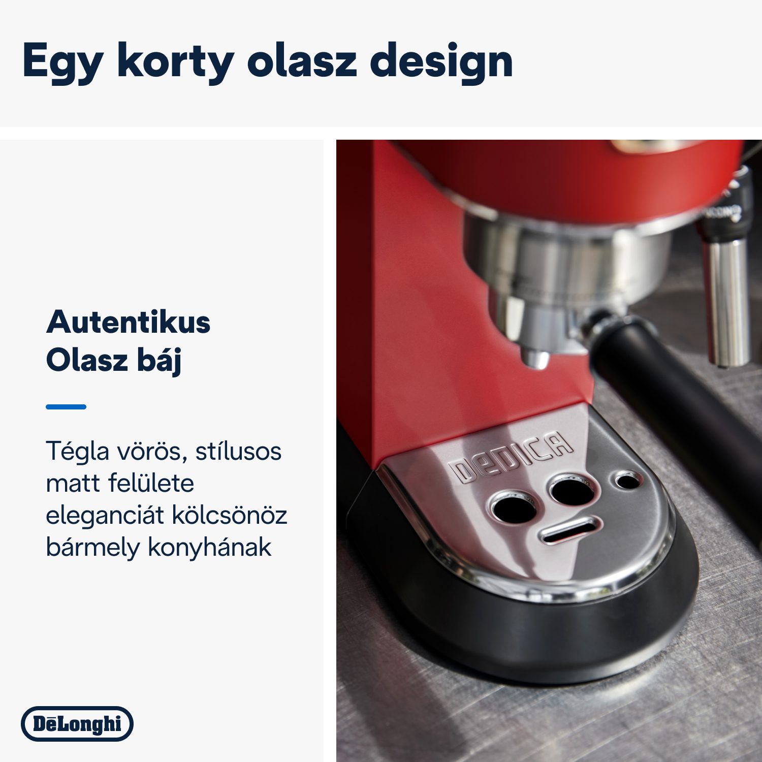 DE-LONGHI Dedica EC685.R piros karos eszpresszó-kávéfőző – 4. kép