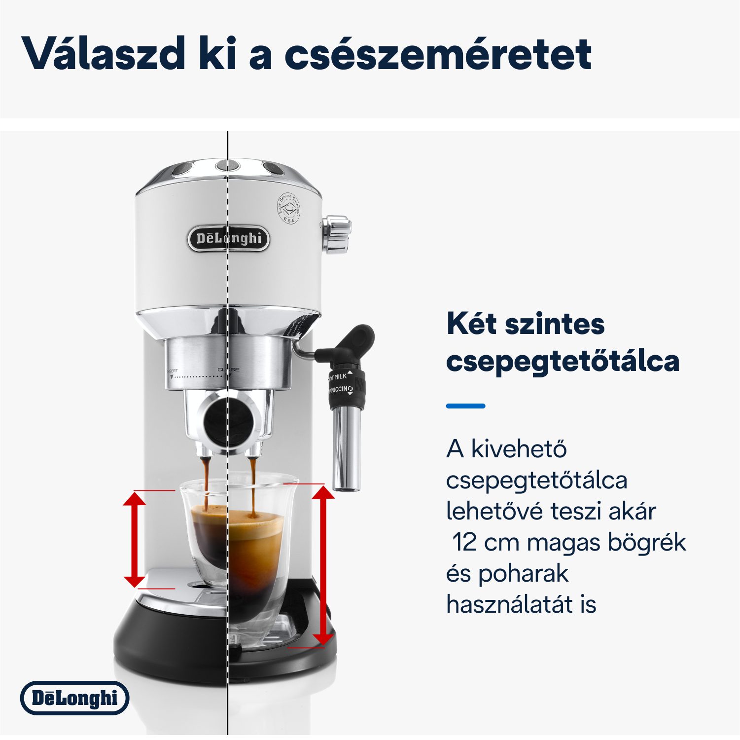 DE-LONGHI Dedica EC685.W fehér karos eszpresszó kávéfőző – 6. kép