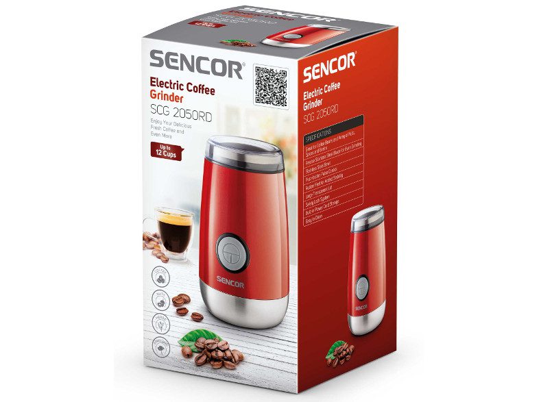 SENCOR SCG 2050RD piros kávé- és fűszerdaráló rozsdamentes késsel – 6. kép