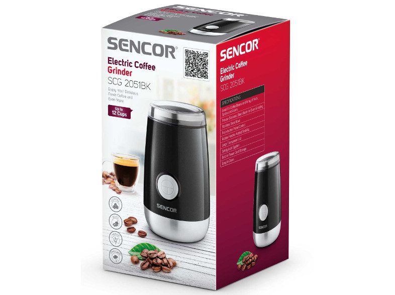 SENCOR SCG 2051BK kávé- és fűszerdaráló rozsdamentes késsel – 6. kép