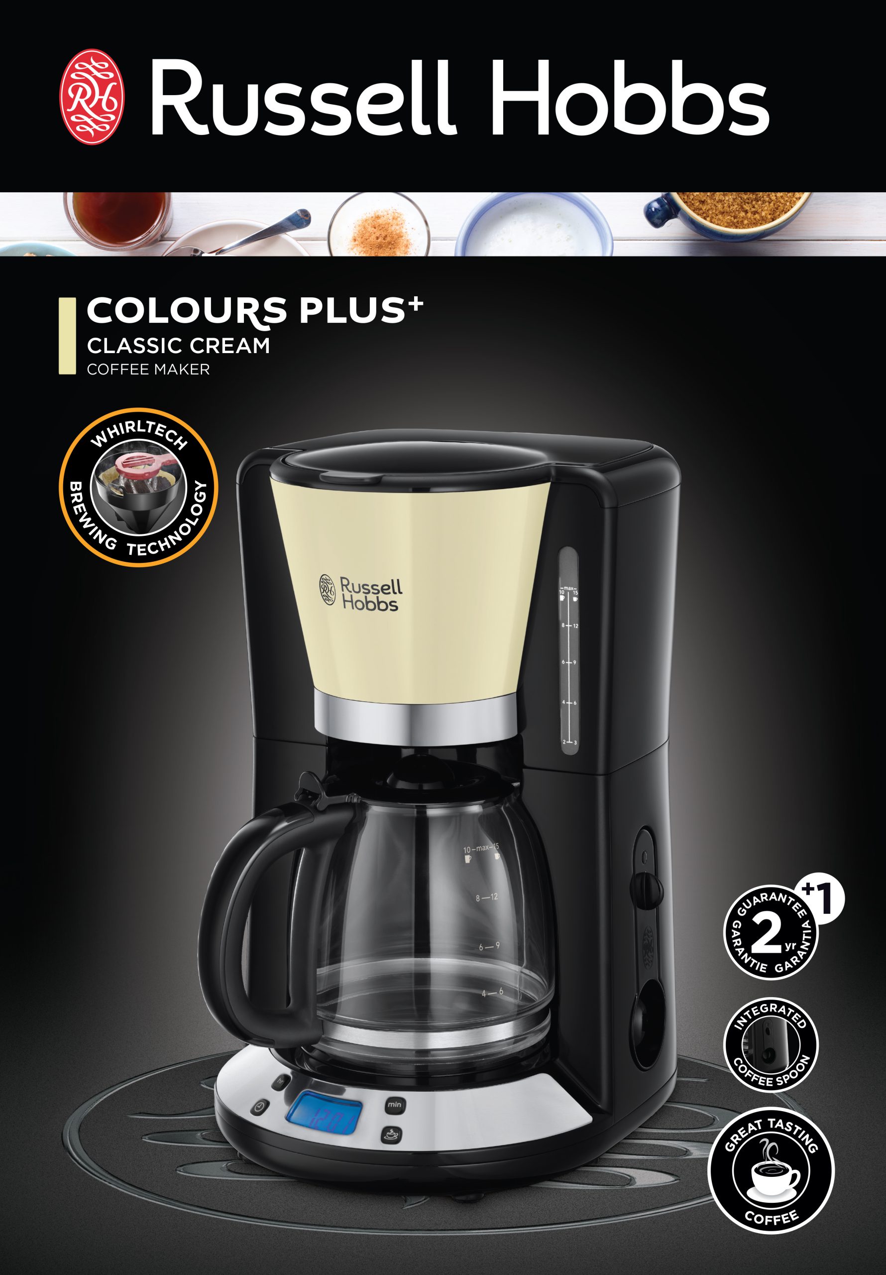RUSSELL HOBBS 24033-56/RH Colours Plus+ krémszínű filteres kávéfőző – 9. kép