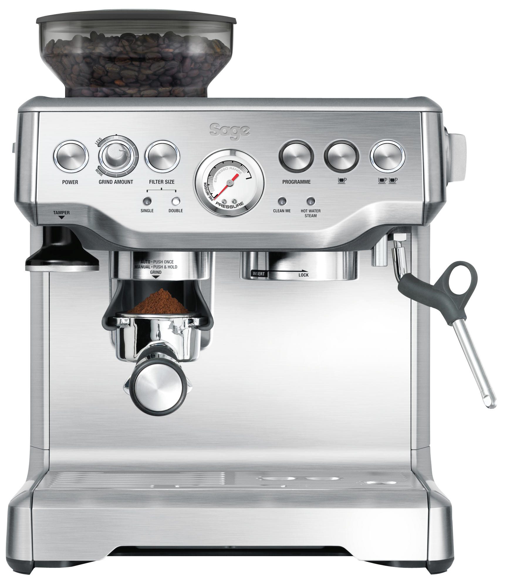 SAGE SES875BSS inox automata kávéfőző beépített darálóval – 2. kép