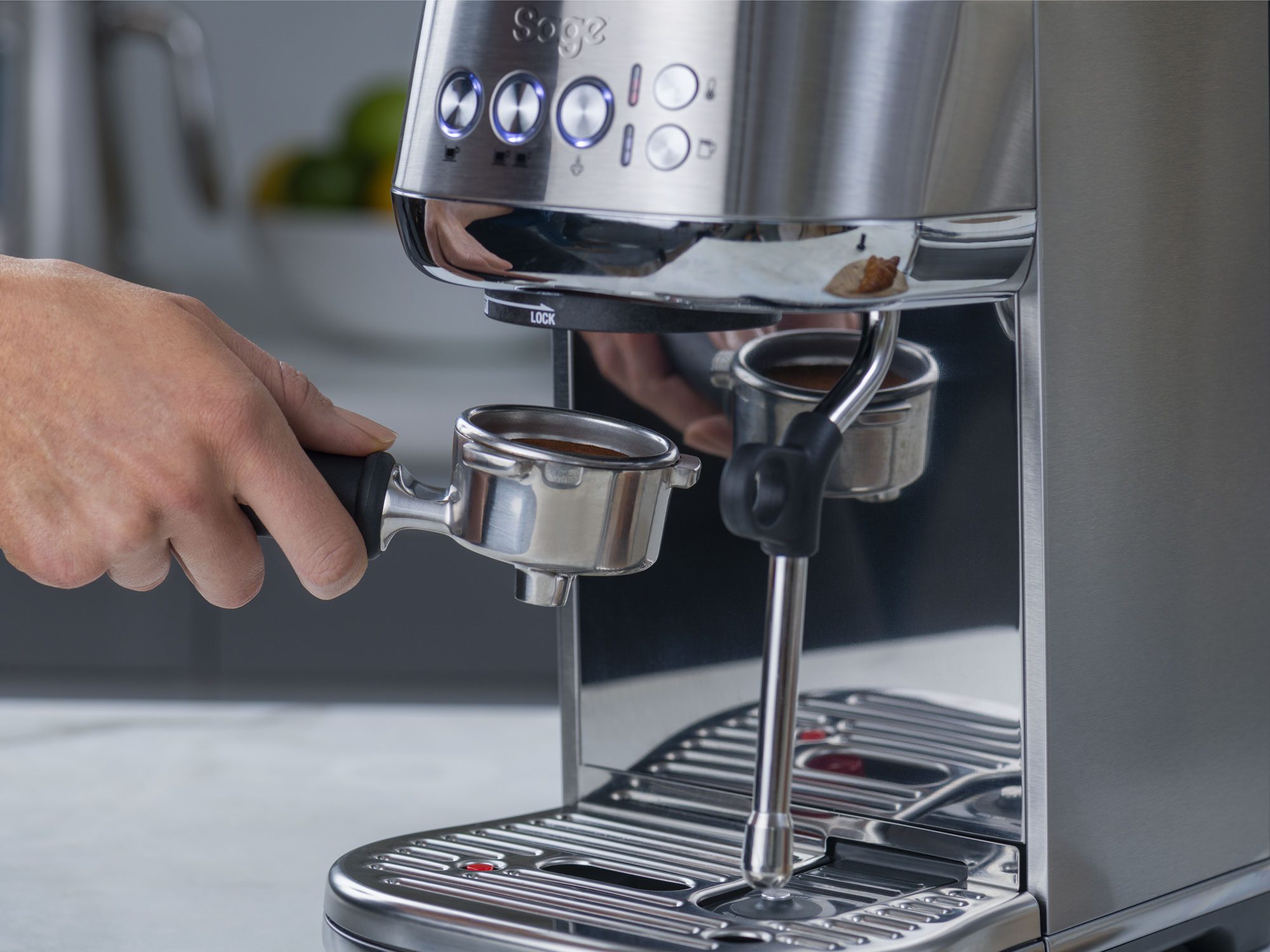 SAGE SES500BSS inox karos eszpresszó kávéfőző automata gőzkarral – 2. kép
