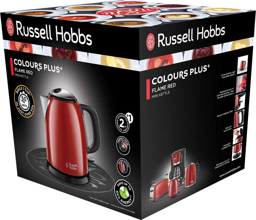 RUSSELL HOBBS 24992-70/RH Colours+ Mini piros vízforraló 1 literes kapacitással – 4. kép