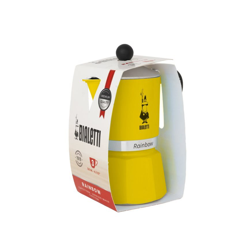 BIALETTI 4982 Rainbow 3 adagos sárga kotyogós kávéfőző – 4. kép