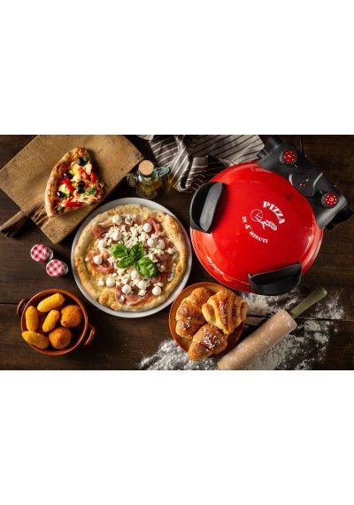 ARIETE 909 Da Gennaro piros pizzasütő tűzálló kőlappal – 3. kép