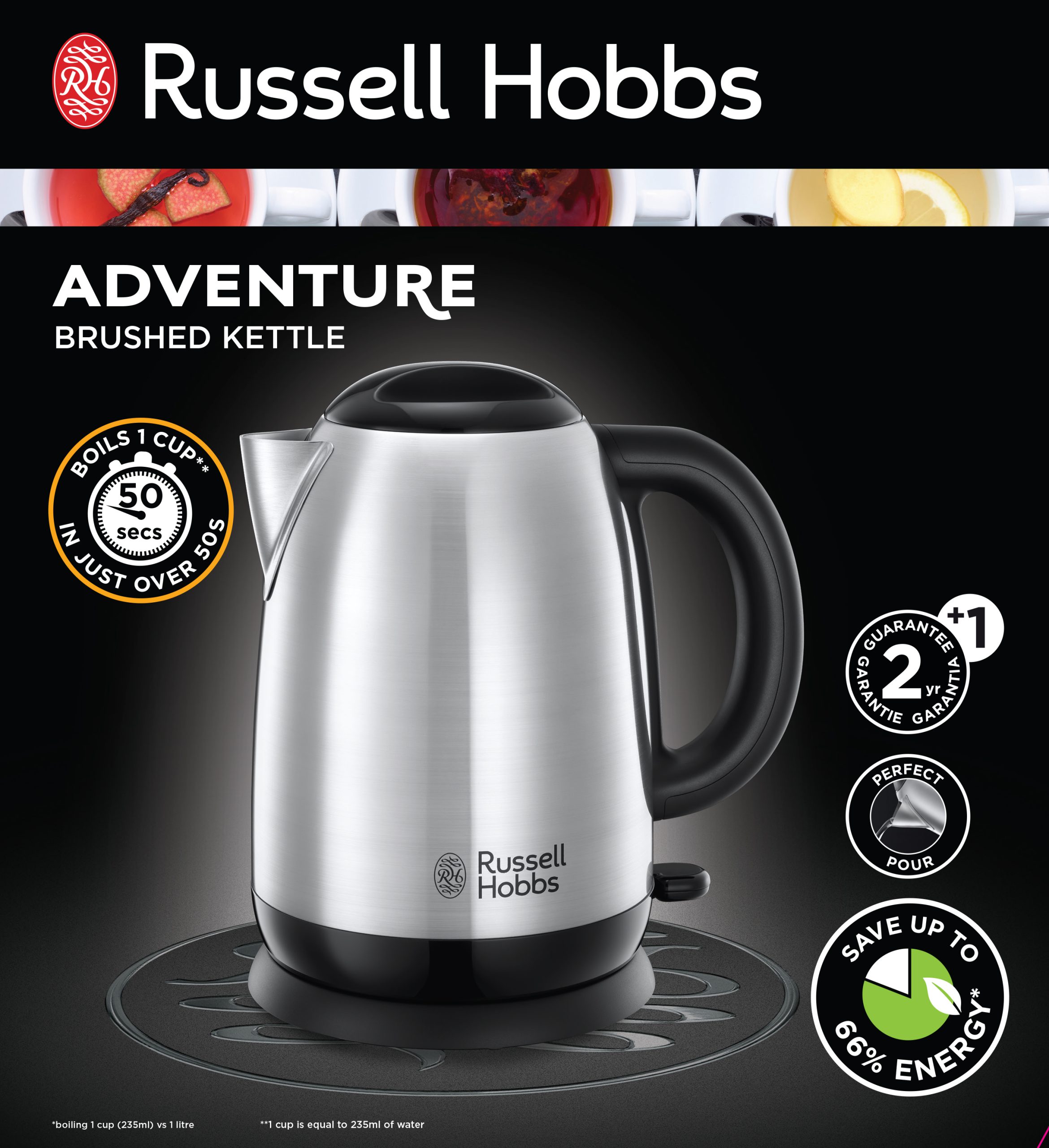 RUSSELL HOBBS 23912-70/RH Adventure inox vízforraló 1,7 l-es kapacitással – 2. kép