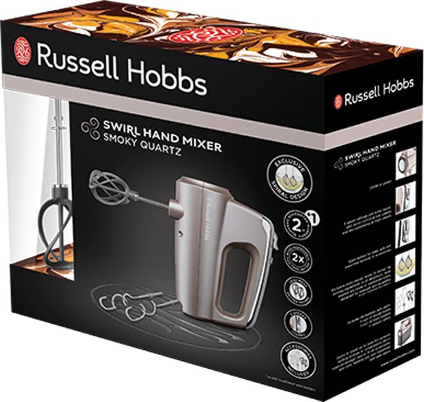 RUSSELL HOBBS 25892-56 Swirl füstkvarc kézi mixer Helix keverőfejekkel – 4. kép
