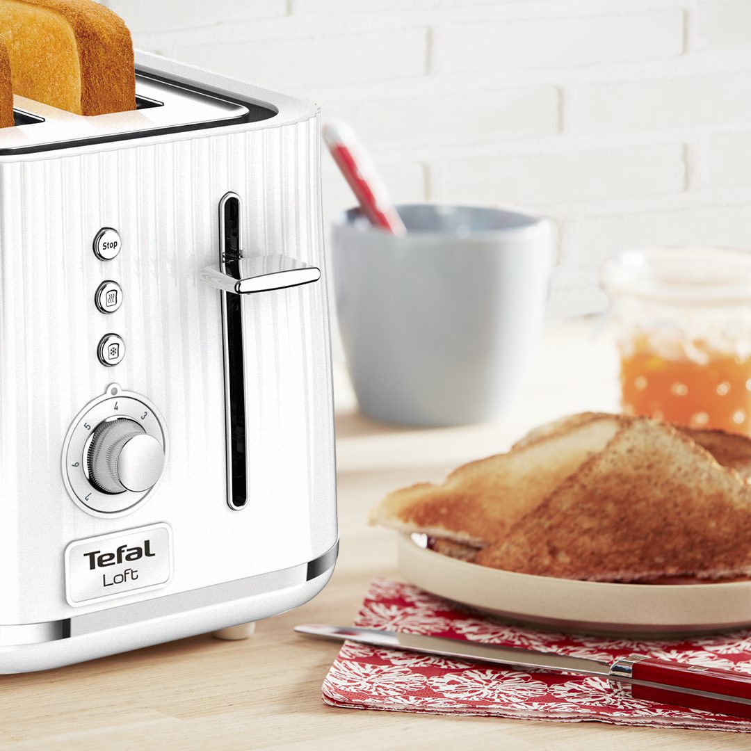 TEFAL TT761138 Loft fehér kenyérpirító 2 extra széles nyílással, 850 W – 4. kép